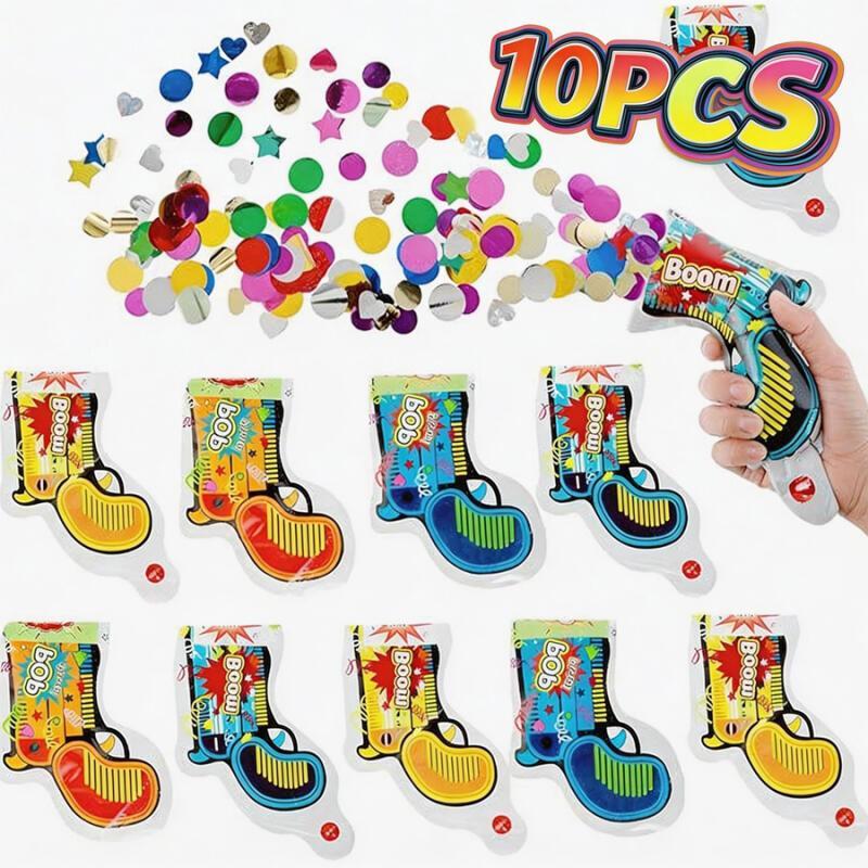 Confetti Cannon Tube - 10個入りインフレータブルブームコンフェッティポッパー、手持ち式パーティーポッパーガン、誕生日、結婚式、卒業祝い用品
