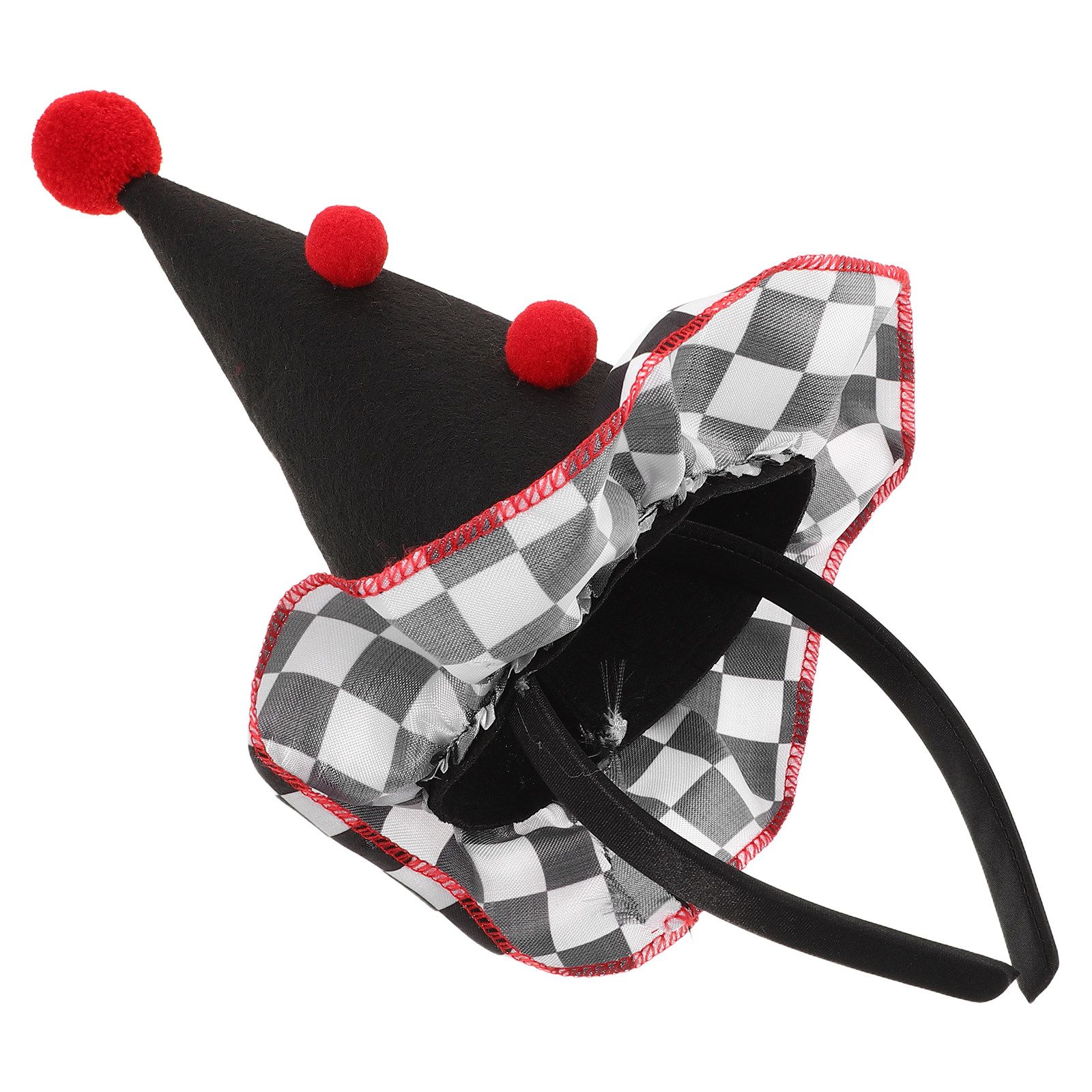 Party Hat Cone - ポリエステル製のピエロ風ヘッドバンド、円錐形のピエロ帽子、誕生日パーティー用の帽子、ハロウィーン、カーニバル、サーカスの衣装に使えるヘッドドレス。
