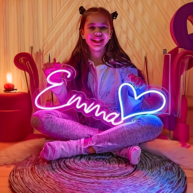 カスタムネオンLEDウォールサイン（調光器付き）、USB電源 - Neon Sign Party のレビューと価格