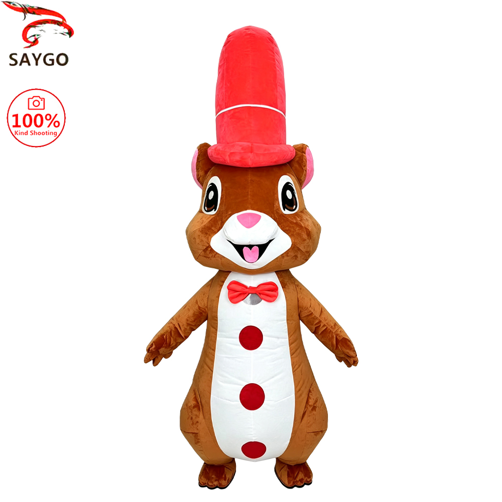 SAYGO 赤い帽子をかぶったリスの着ぐるみ、マスコットパレ - Event & Party Supply Photos のレビューと価格
