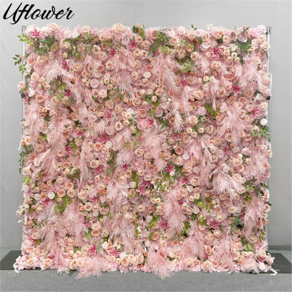 Uflower 5D ピンクローズ布花壁 Artificai - Flower Wall Panel のレビューと価格