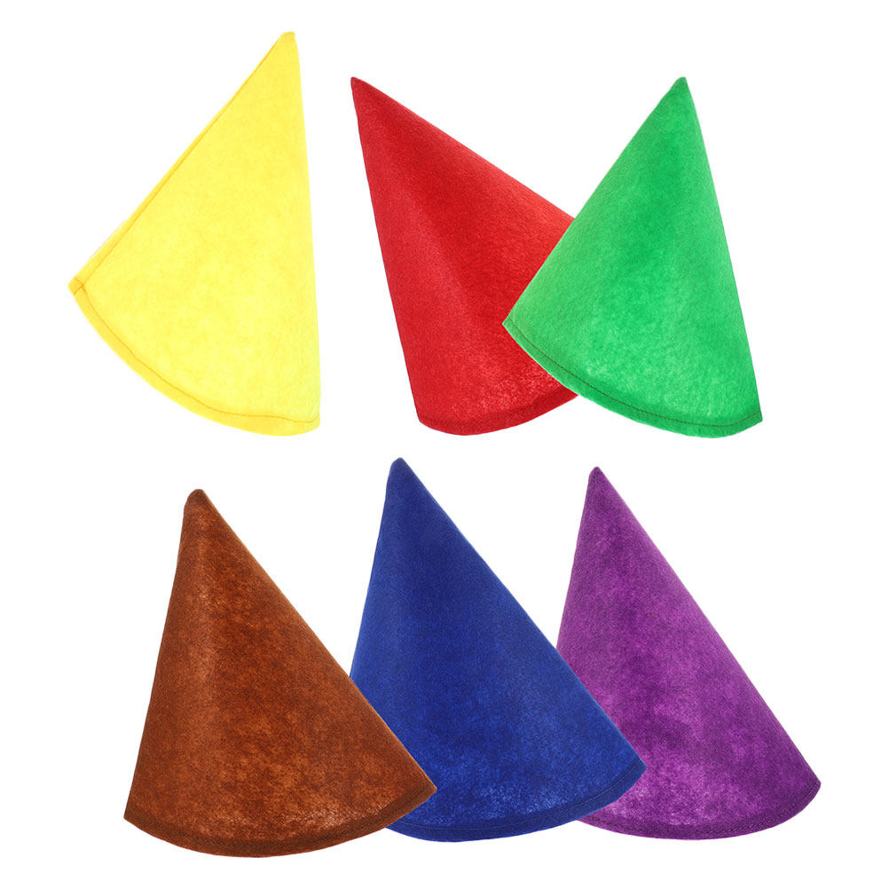 6個入り、おもしろいフェルト製コーン型帽子。大人用、誕生日、 - Party Hat Cone のレビューと価格