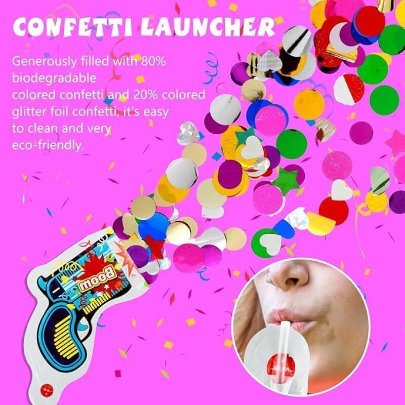 10個入りインフレータブルブームコンフェッティポッパー、手持 - Confetti Cannon Tube のレビューと価格