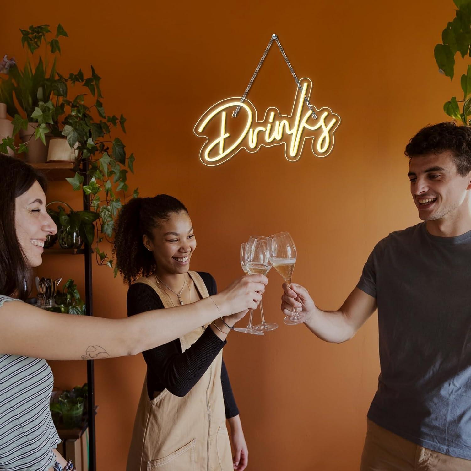 飲み物をテーマにしたネオンサイン。LEDネオンライトで、壁の - Neon Sign Party のレビューと価格