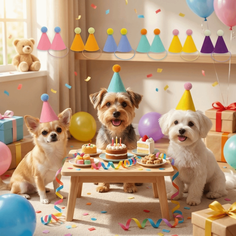 6/12/24個入り かわいいペット用パーティーハット カラ - Party Hat Cone のレビューと価格
