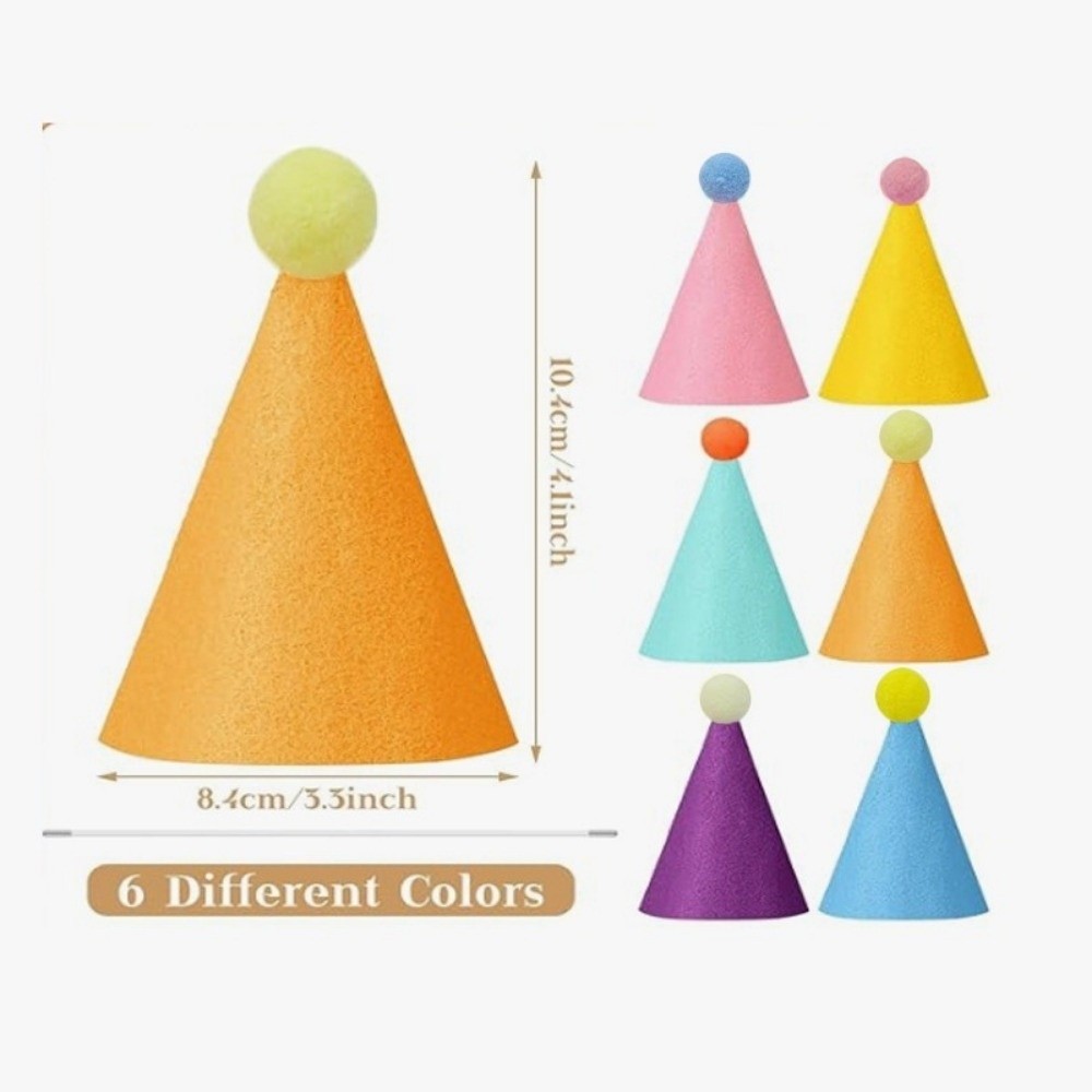 6/12/24個入り かわいいペット用パーティーハット カラ - Party Hat Cone のレビューと価格